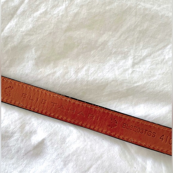 Elie Tahari Mock Snakeskin Genuine Leather Belt - Picture 4 of 5